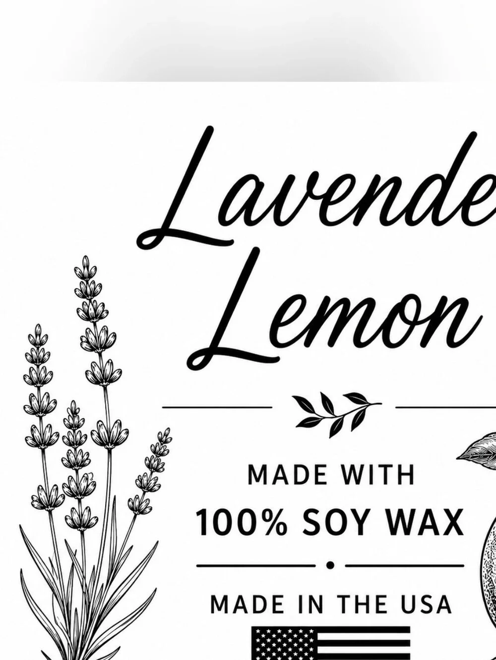 Lavender Lemon Dream 4oz Travel Candle 100% Soy Wax Matte Black Tin with Lid Mad